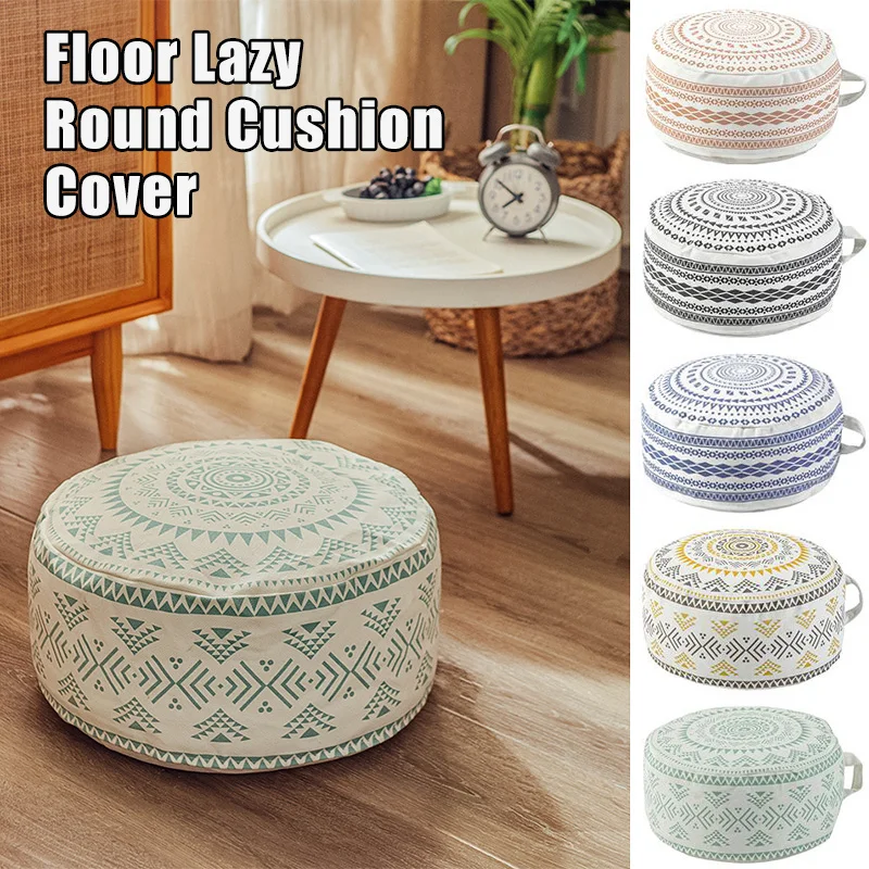 

Winter Tatami Seat Cushion Cover Futon Floor Sit Pier Round Pouf Seat Cover Home Balcony Living Room Footstool Seat Mat Cover