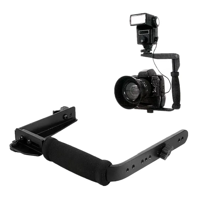 U-shaped Reversible Rotating Flash Bracket Video Handle Handheld Stabilizer Grip Rotatable for Camera Camcorder Mini DV DSLR SLR
U-shaped Reversible Rotating Flash Bracket Video Handle Handheld Stabilizer Grip Rotatable for Camera Camcorder Mini DV DSLR SLR