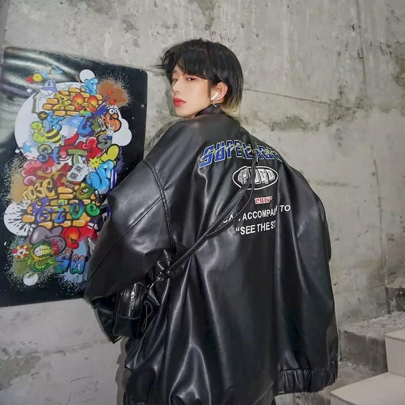 Motorcycle Leather Men's Flight Suit Jacket 2022 New Spring Autumn Korean Style Trendy Handsome Loose Soft Winter Women's Jacket
Motorcycle Leather Men's Flight Suit Jacket 2022 New Spring Autumn Korean Style Trendy Handsome Loose Soft Winter Women's Jacket