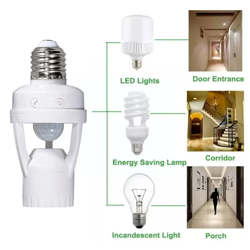 Infrared Human Body Sensor E27 Screw Sensor Led Lamp With Control Switch E27 Base Bulb Socket 100-240v For Screw Socket Lig L0u0
Infrared Human Body Sensor E27 Screw Sensor Led Lamp With Control Switch E27 Base Bulb Socket 100-240v For Screw Socket Lig L0u0