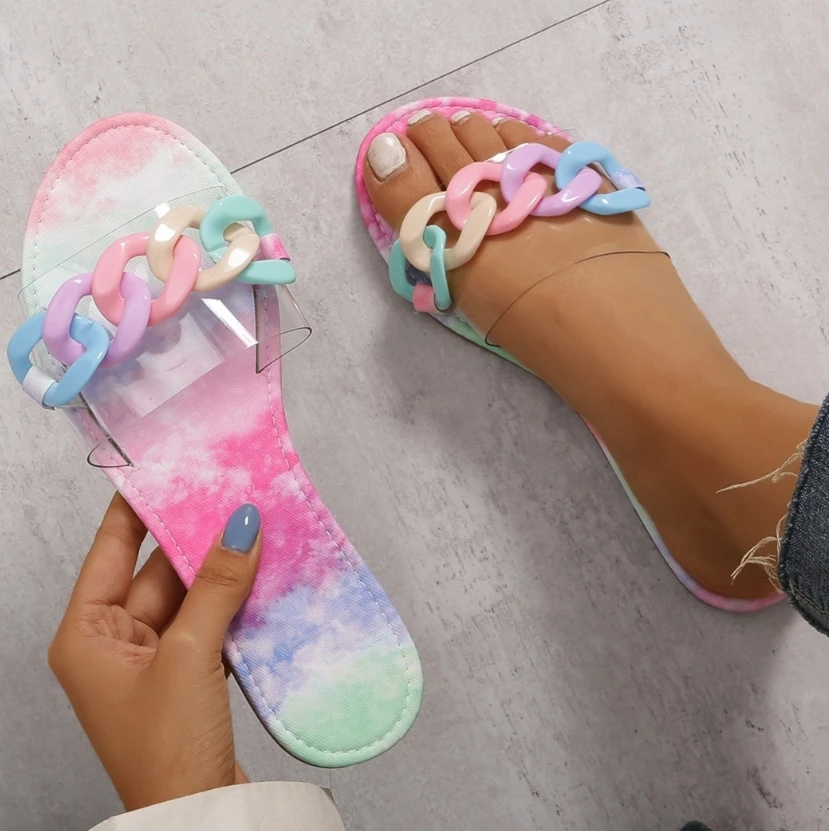 2022 Summer PVC Chain Women's Flat Sandals Leisure Outdoor Slippers Fashion Beach Shoes Plus Size 36-42
2022 Summer PVC Chain Women's Flat Sandals Leisure Outdoor Slippers Fashion Beach Shoes Plus Size 36-42