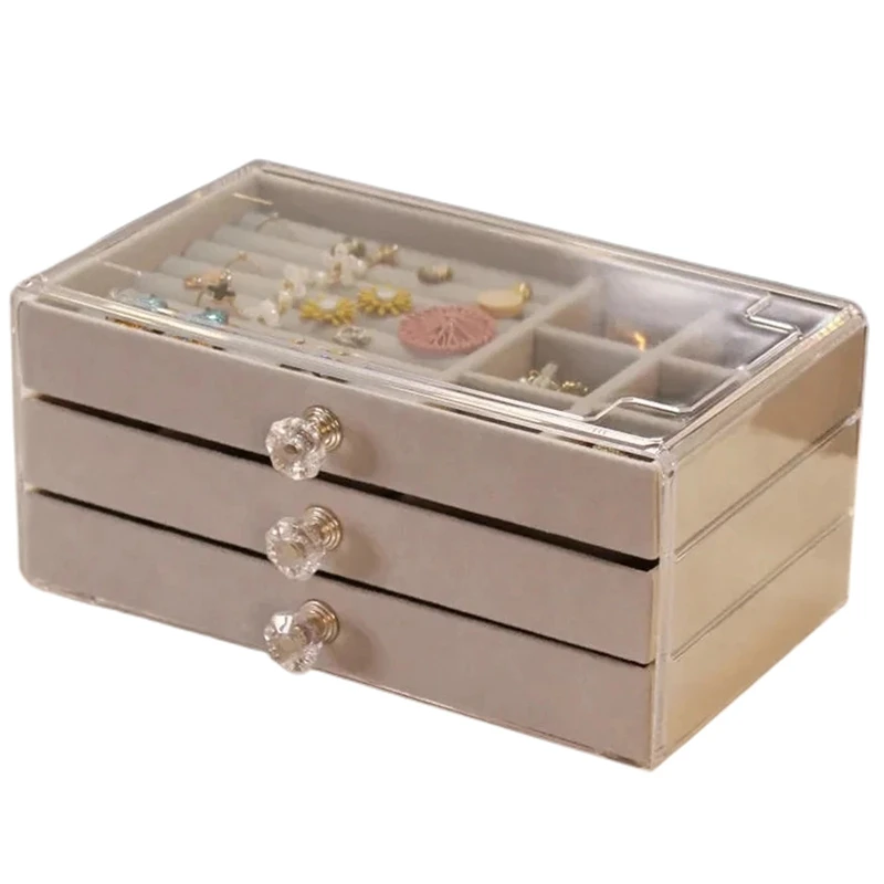 Drawer Type Plastic Jewelry Storage Box Transparent Finishing Makeup Storage Box Earrings Bracelet Ring Storage Box
Drawer Type Plastic Jewelry Storage Box Transparent Finishing Makeup Storage Box Earrings Bracelet Ring Storage Box