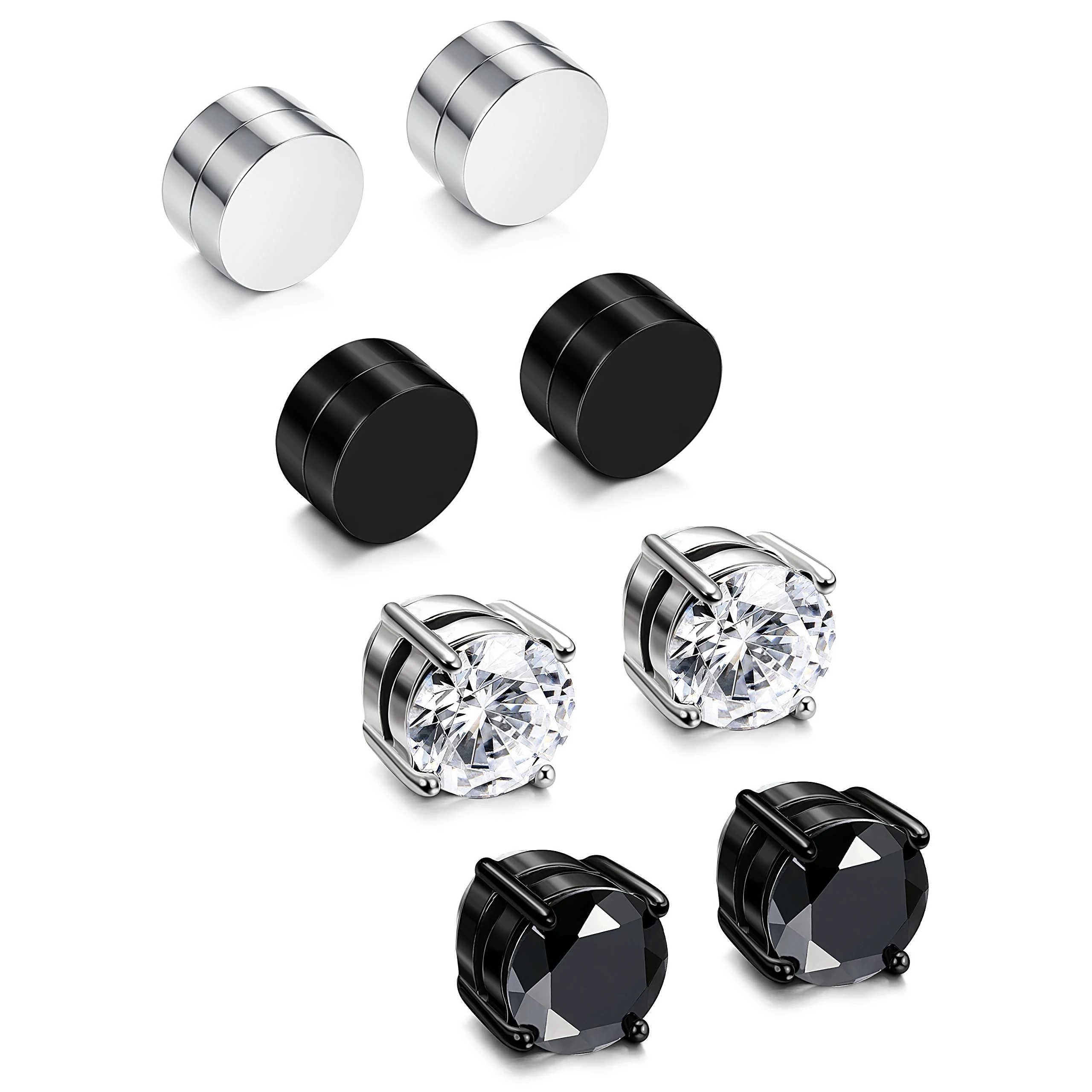 2-4 Pairs Stainless Steel Magnetic Stud Earrings for Men Women Non Piercing Clip on CZ Earrings 6-8MM
2-4 Pairs Stainless Steel Magnetic Stud Earrings for Men Women Non Piercing Clip on CZ Earrings 6-8MM