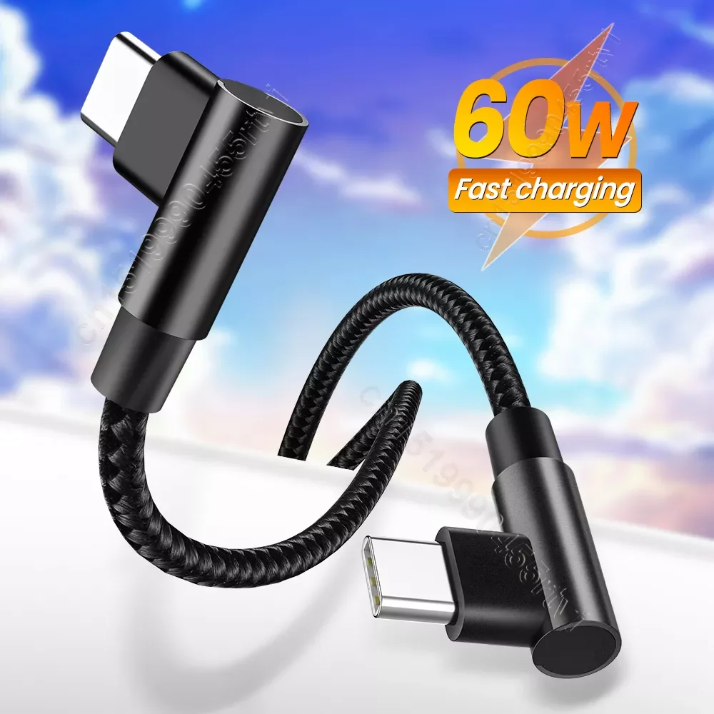 Double Elbow USB Type C to USB C Cable PD 60W Quick Charge 4.0 3.0 USB-C Fast Charging Cable for Macbook Pro 2/3m
Double Elbow USB Type C to USB C Cable PD 60W Quick Charge 4.0 3.0 USB-C Fast Charging Cable for Macbook Pro 2/3m