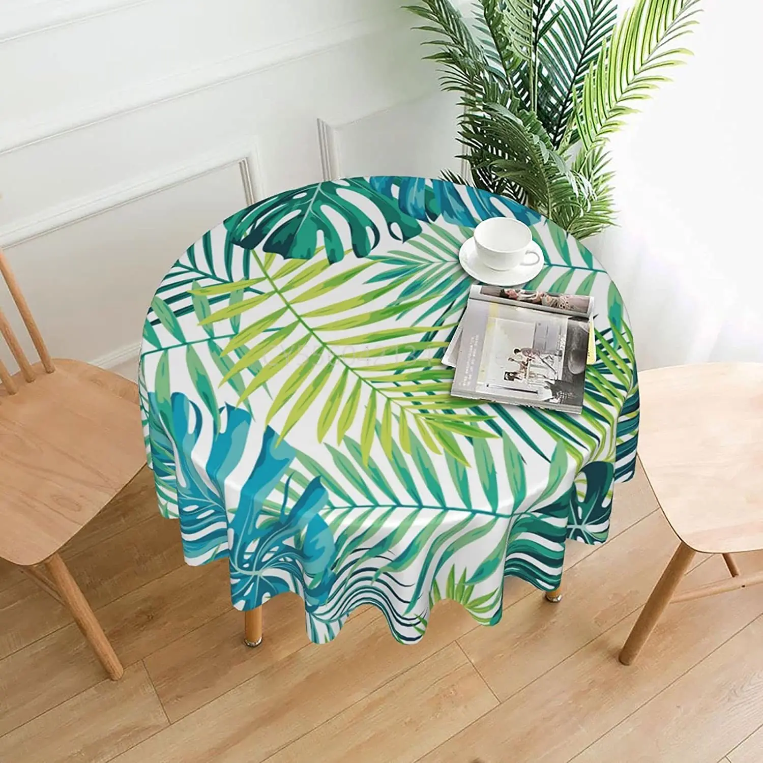 Tropical Leaf Green Blue Palm Table Cloth, Round Tablecloth Table Cover Washable Dining Decorative
Tropical Leaf Green Blue Palm Table Cloth, Round Tablecloth Table Cover Washable Dining Decorative