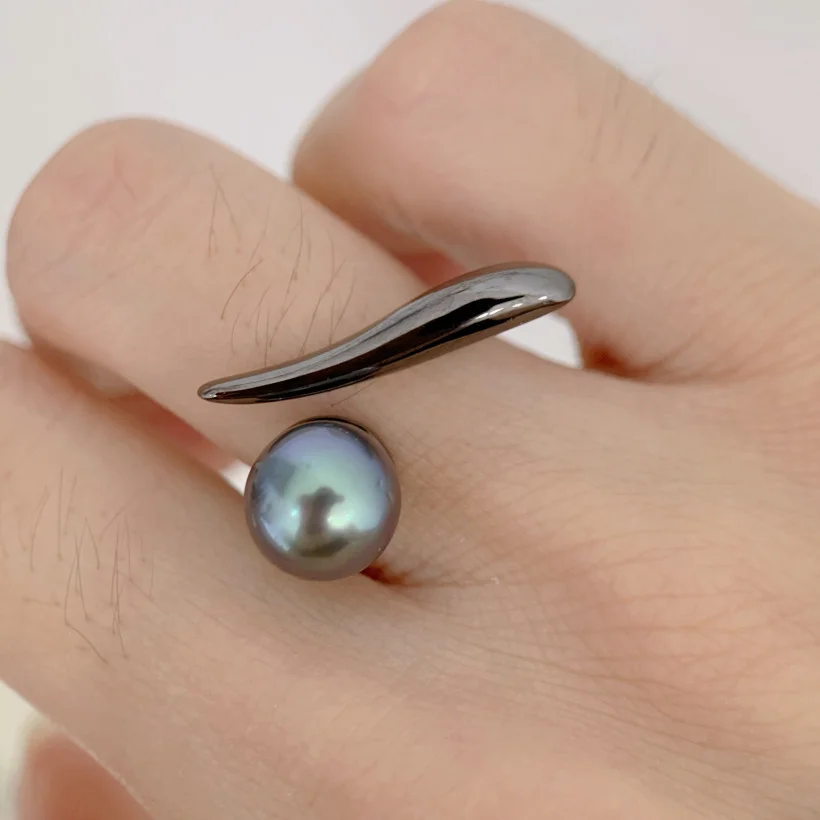 MeiBaPJ 8-9mm Natural Peacock Blue Round Pearl Fashion Ring 925 Sterling Silver Fine Wedding Jewelry for Women
MeiBaPJ 8-9mm Natural Peacock Blue Round Pearl Fashion Ring 925 Sterling Silver Fine Wedding Jewelry for Women