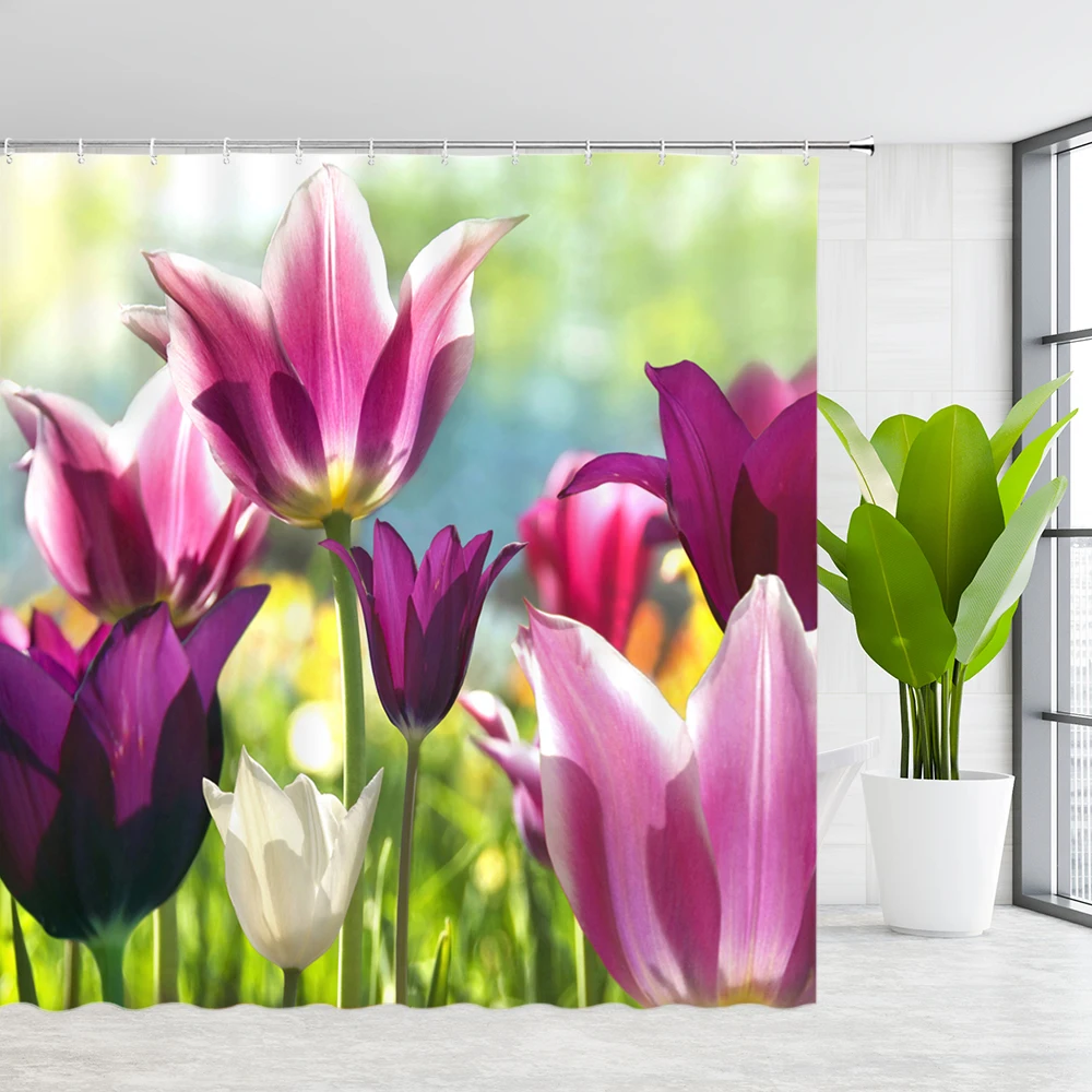 Rose Butterfly Flowers Shower Curtain Tulip plant Flower Print Waterproof Fabric Bathroom Decor Polyester With Hooks Bath Screen
Rose Butterfly Flowers Shower Curtain Tulip plant Flower Print Waterproof Fabric Bathroom Decor Polyester With Hooks Bath Screen