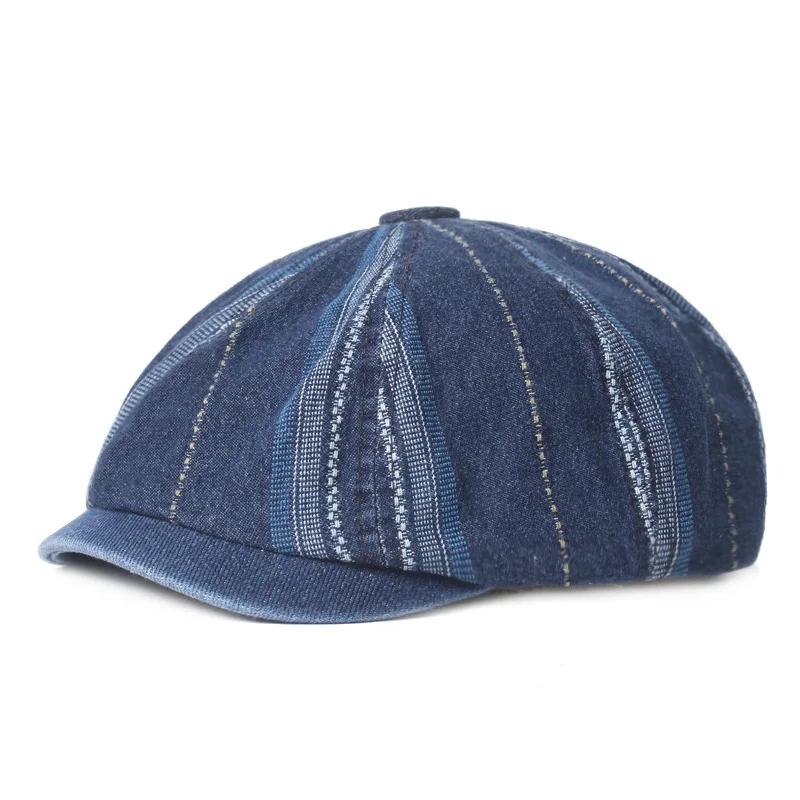 Denim Octagonal Hat Literary Youth Beret Retro Newsboy Men's Cap Summer Fashion Adjustable Striped Short Brim Sun Protection
Denim Octagonal Hat Literary Youth Beret Retro Newsboy Men's Cap Summer Fashion Adjustable Striped Short Brim Sun Protection