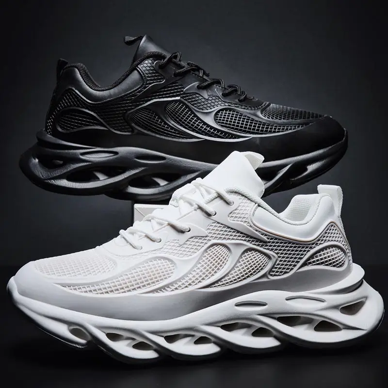 

Large Size Breathable Lightweight Sneakers for Men Sport Shoes Male Running Shoes Man Sports Shoes Black White Jogging GMD-0602