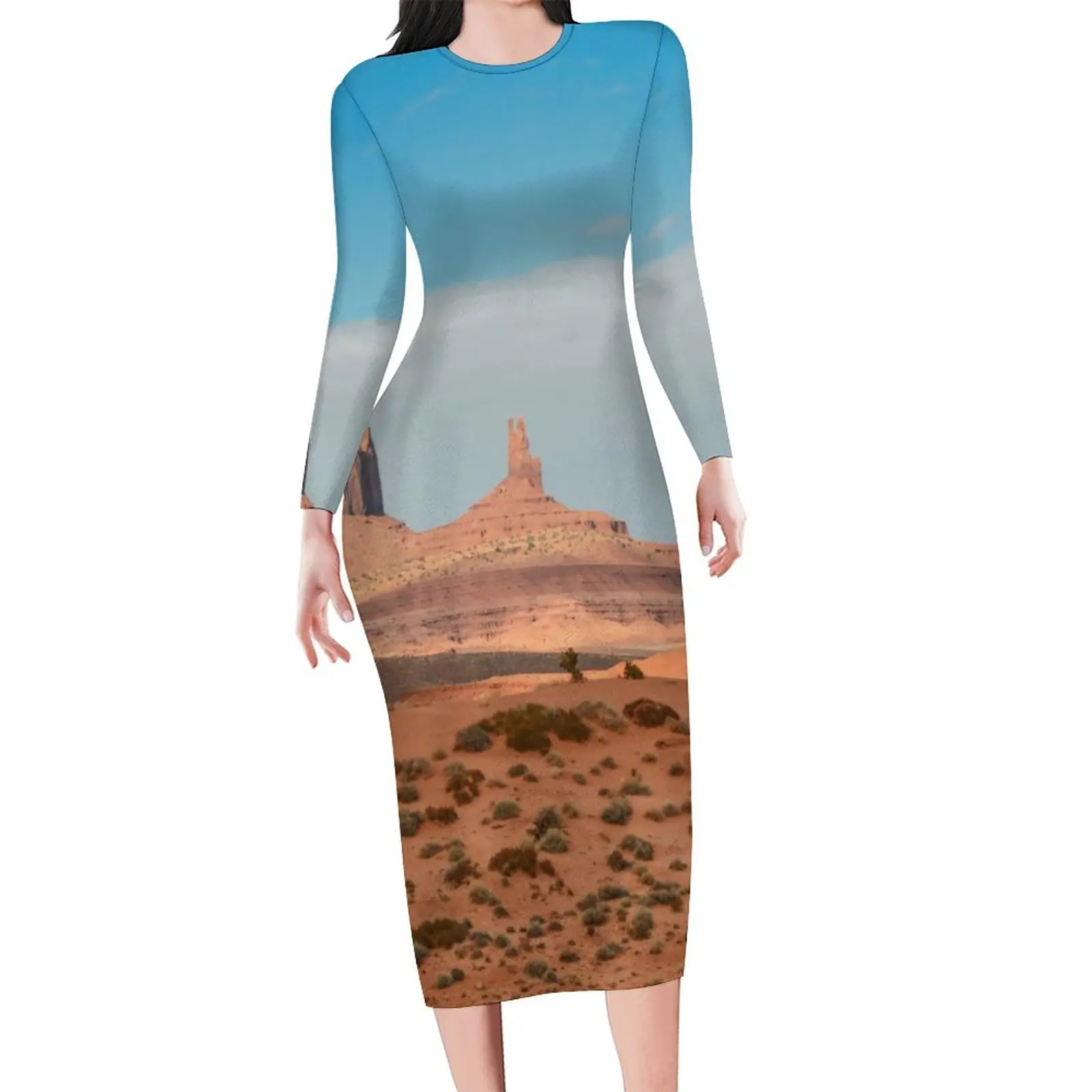 Платье женское летнее Облегающее с длинным рукавом и принтом голубого неба
Платье женское летнее Облегающее с длинным рукавом и принтом голубого неба