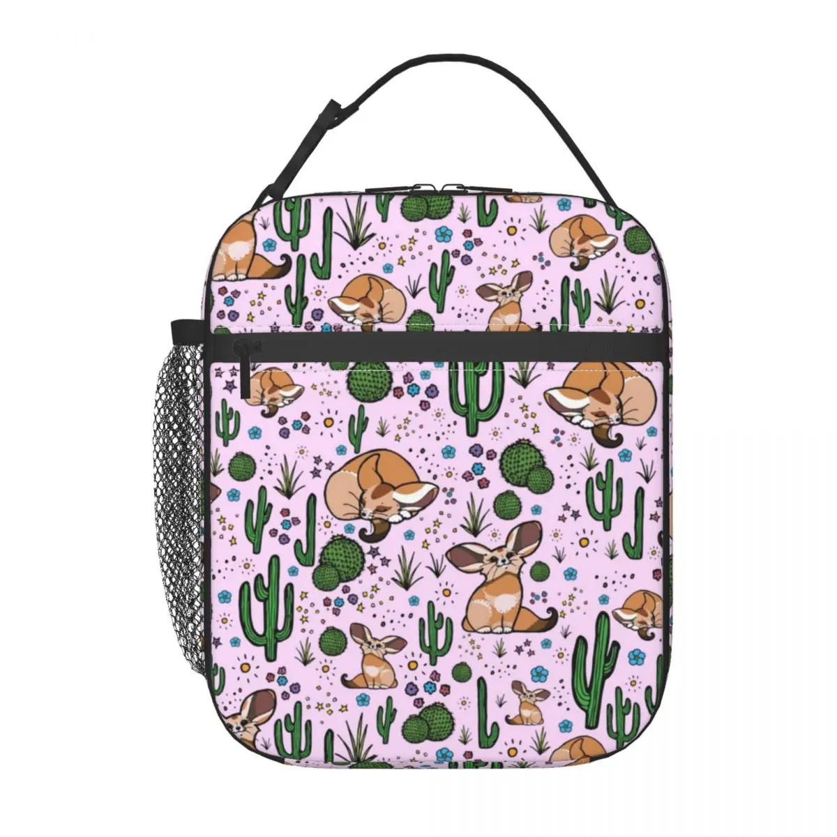 Fennec Fox Lunch Bag with Handle Cute Desert Print Meal Mesh Pocket Cooler Bag Hot Modern Clutch Camping Thermal Bag
Fennec Fox Lunch Bag with Handle Cute Desert Print Meal Mesh Pocket Cooler Bag Hot Modern Clutch Camping Thermal Bag