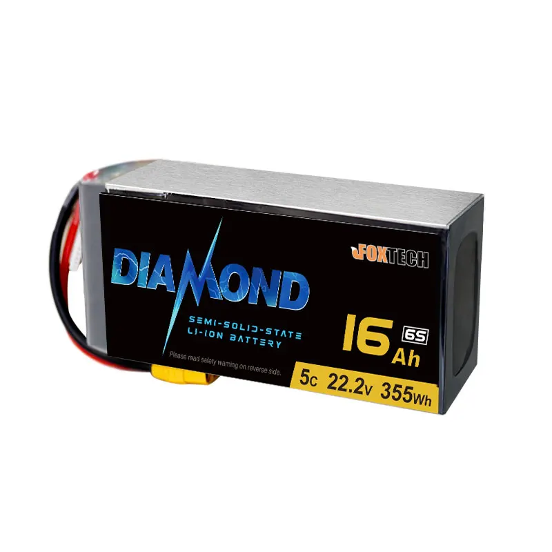 Diamond 6S 16000mAh Semi-solid State Lipo Battery for Multicopter, Helicopter and UAV
Diamond 6S 16000mAh Semi-solid State Lipo Battery for Multicopter, Helicopter and UAV
