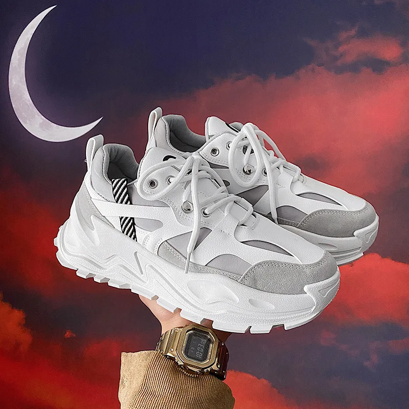 Men Vulcanize Sneakers Fashion Mesh Chunky Casual Autumn Comfortable Thick Sole White Dad Flats Platform Shoes 
Men Vulcanize Sneakers Fashion Mesh Chunky Casual Autumn Comfortable Thick Sole White Dad Flats Platform Shoes