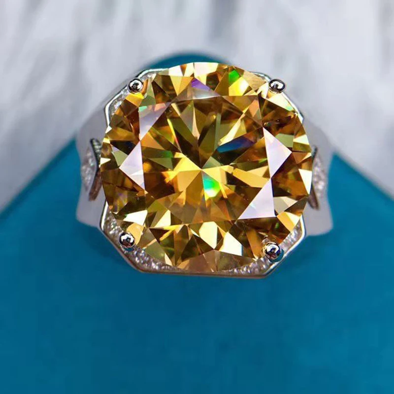 New Domineering Men's Moissan Diamond Ring Lucky Yellow Noble Yellow Diamond Hearts & Arrows Cut 10 Carat Jewelry Accessories
New Domineering Men's Moissan Diamond Ring Lucky Yellow Noble Yellow Diamond Hearts & Arrows Cut 10 Carat Jewelry Accessories