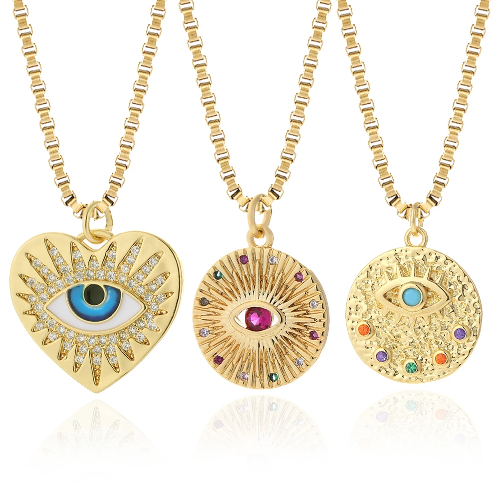 Turkish Evil Blue Eye Necklaces for Women Gold Color Woman's Eye Heart Pendant Long Stainless Steel Link Chains Choker Fashion
Turkish Evil Blue Eye Necklaces for Women Gold Color Woman's Eye Heart Pendant Long Stainless Steel Link Chains Choker Fashion