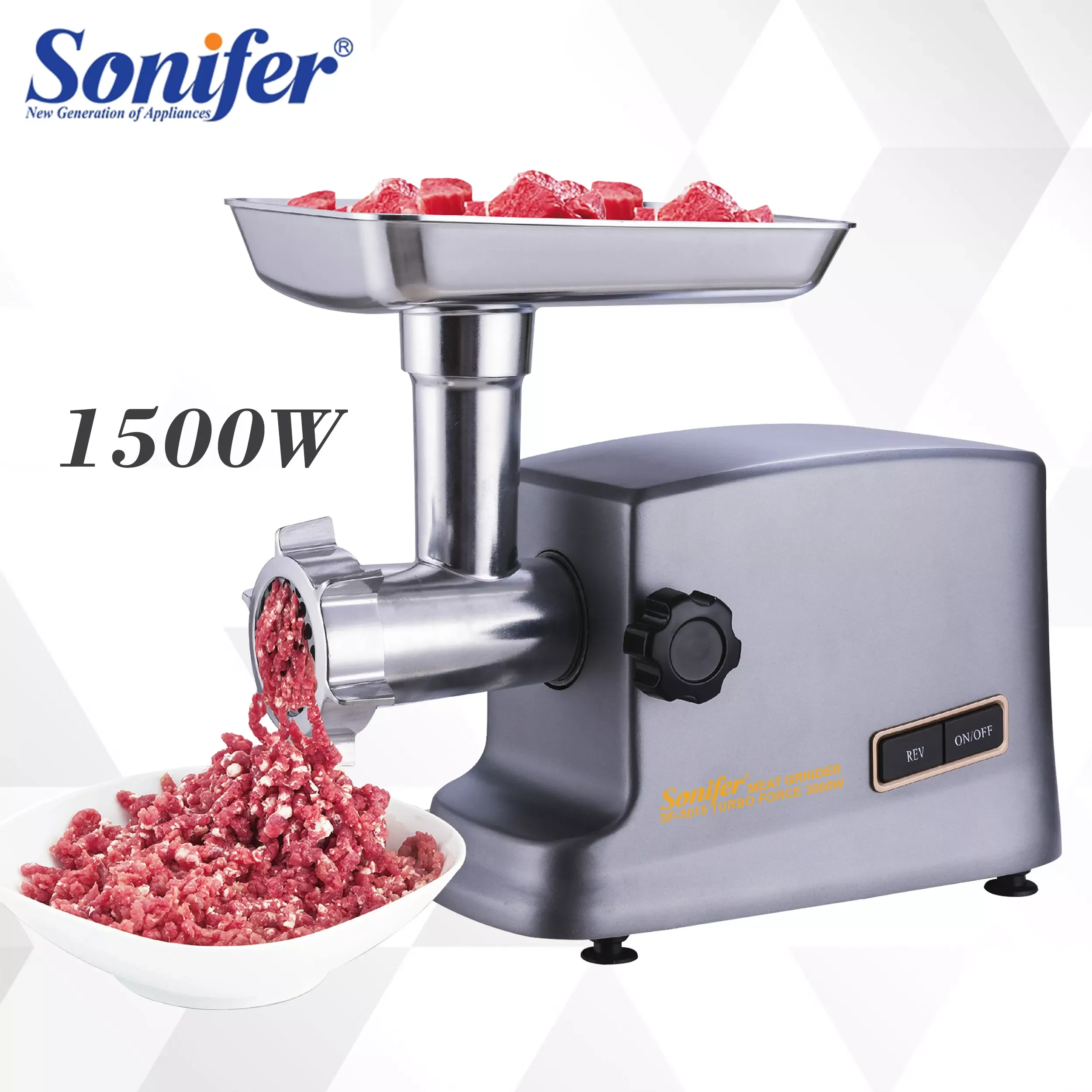 3000W Electric Meat Grinders Stainless Steel Heavy Duty Mincer Sausage Stuffer Food Processor Home Appliances Chopper Sonifer
3000W Electric Meat Grinders Stainless Steel Heavy Duty Mincer Sausage Stuffer Food Processor Home Appliances Chopper Sonifer