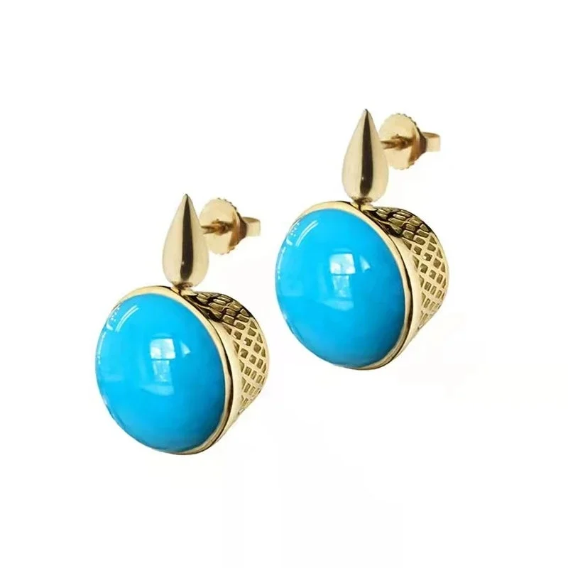 Vintage Metal Gold Color Sleeping Beauty Blue Stone Women's Hook Drop Earrings
Vintage Metal Gold Color Sleeping Beauty Blue Stone Women's Hook Drop Earrings