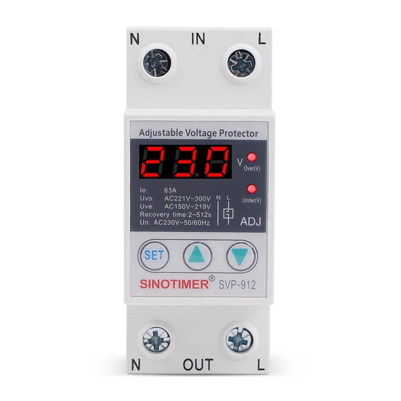 SINOTIMER 230V 50/60Hz Din Rail РЕГУЛИРУЕМОЕ автоматическое восстановление Защита от перенапряжения и пониженного напряжения реле защиты
SINOTIMER 230V 50/60Hz Din Rail РЕГУЛИРУЕМОЕ автоматическое восстановление Защита от перенапряжения и пониженного напряжения реле защиты