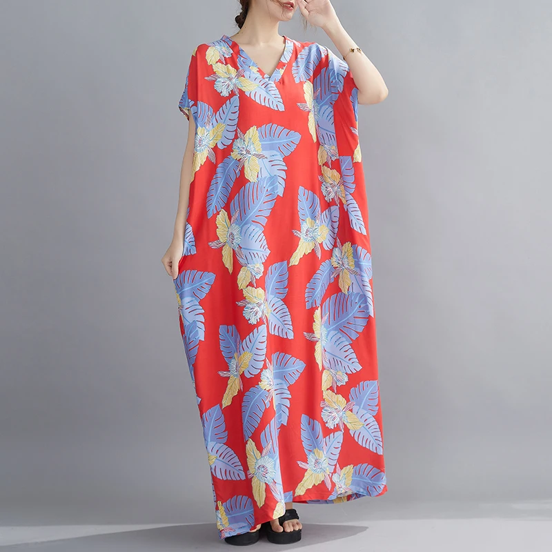 SuperAen 2022 Summer New Plus Size V-neck Printing Loose A Line Robe Casual Dress for Women
SuperAen 2022 Summer New Plus Size V-neck Printing Loose A Line Robe Casual Dress for Women