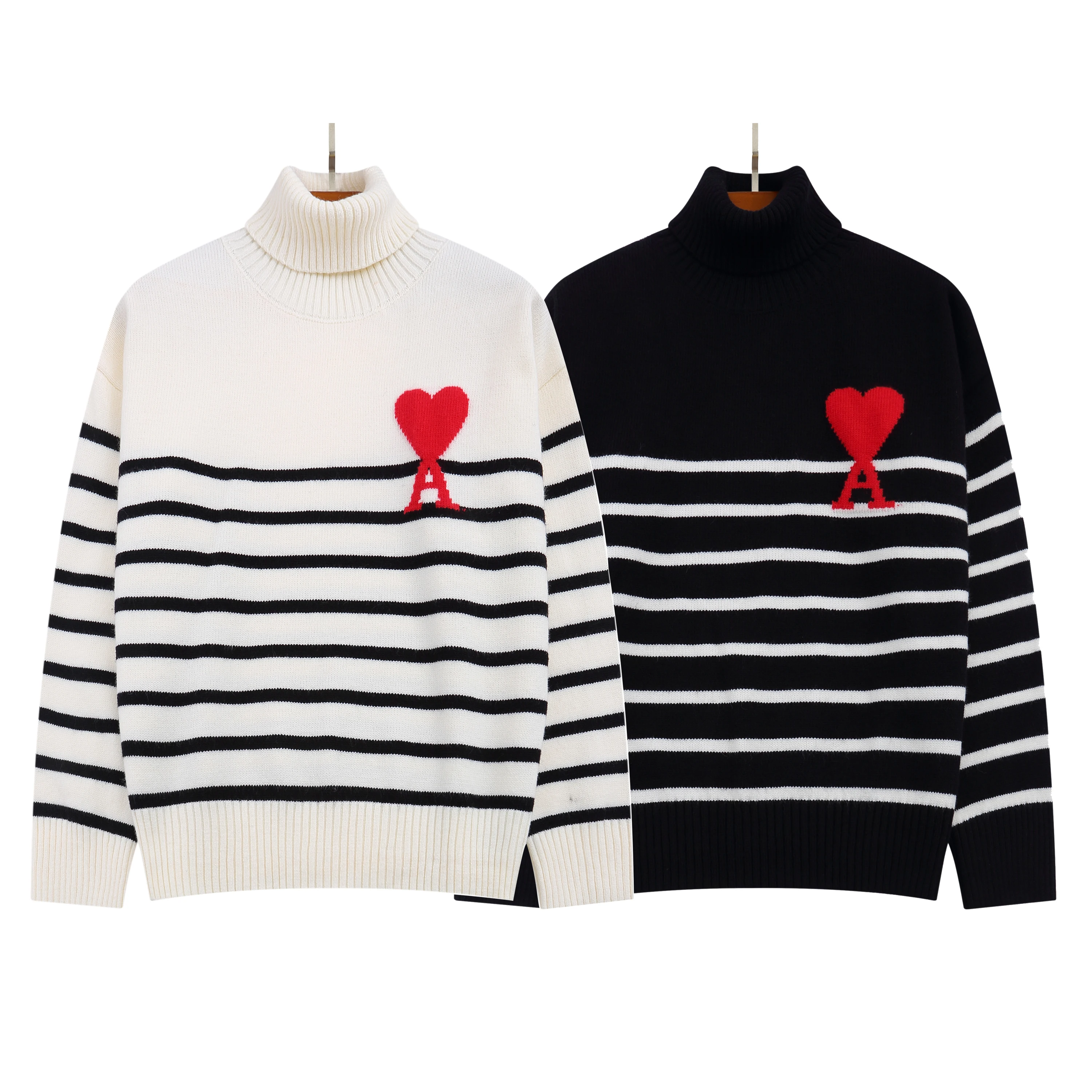 Casual Sweater 2022 Spring Fashion Simple Striped Men's and Women's Sweater For Ami Love Turtleneck Pullover Harajuku
Casual Sweater 2022 Spring Fashion Simple Striped Men's and Women's Sweater For Ami Love Turtleneck Pullover Harajuku
