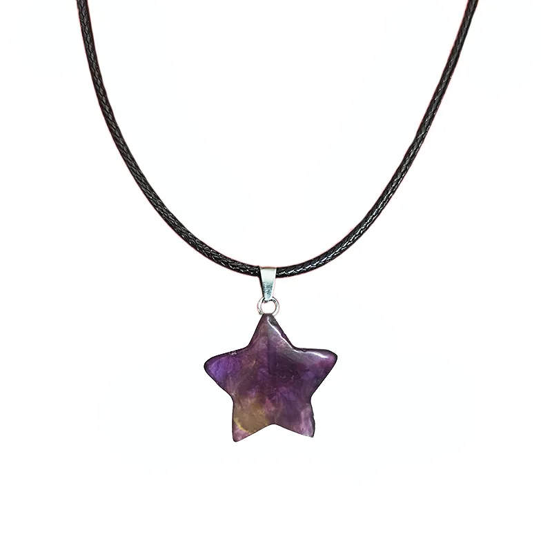 Natural Stone Pentagram Pendant Necklace Sweet Cool Star Collar Chain Female Girl Male Women Men Adjustable New 2023
Natural Stone Pentagram Pendant Necklace Sweet Cool Star Collar Chain Female Girl Male Women Men Adjustable New 2023