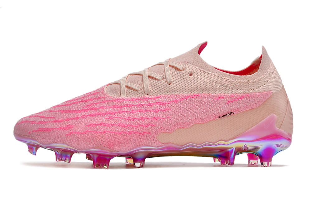

2023 Мужская футбольная обувь FG, футбольные бутсы, твердые наземные клипсы, уличные розовые