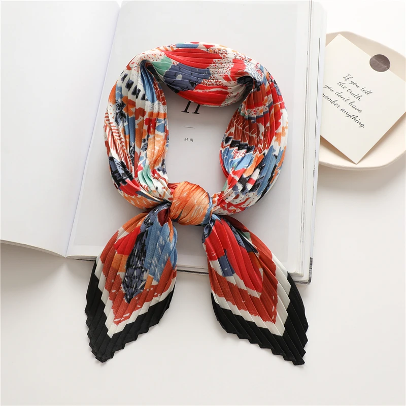 2022 винтажная шелковая шаль с принтом квадратный шарф для женщин ободок волос