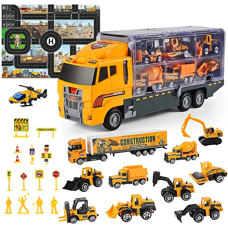 Big Transport Car Toys Container Carrier Truck Vehicles with Mini Alloy Diecast Engineering Car Model Playmat Gifts For Kids Boy
Big Transport Car Toys Container Carrier Truck Vehicles with Mini Alloy Diecast Engineering Car Model Playmat Gifts For Kids Boy