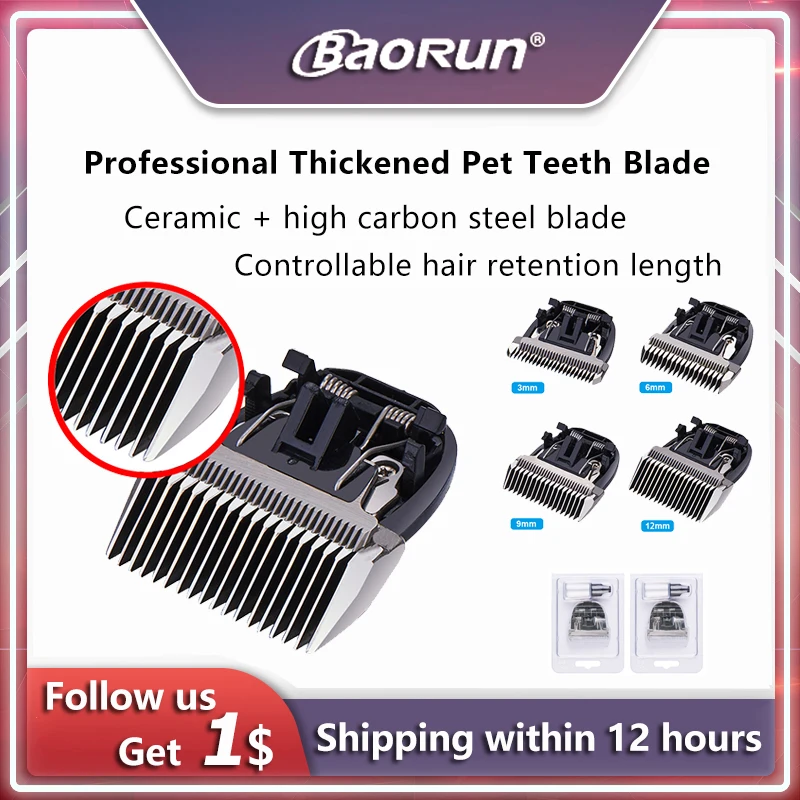 BaoRun Enhanced Pet Dog Hair Trimmer Blade Integrated Cutter Head High Carbon Steel Ceramic Knife for P2 P3 P6 P9 S1 Spare Head
BaoRun Enhanced Pet Dog Hair Trimmer Blade Integrated Cutter Head High Carbon Steel Ceramic Knife for P2 P3 P6 P9 S1 Spare Head