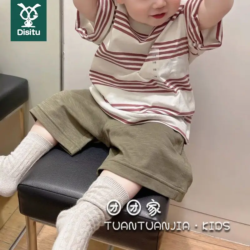 Dis Rabbit children's wear children's suit summer clothes boys and girls cool striped baby short sleeve shorts two-piece tide
Dis Rabbit children's wear children's suit summer clothes boys and girls cool striped baby short sleeve shorts two-piece tide