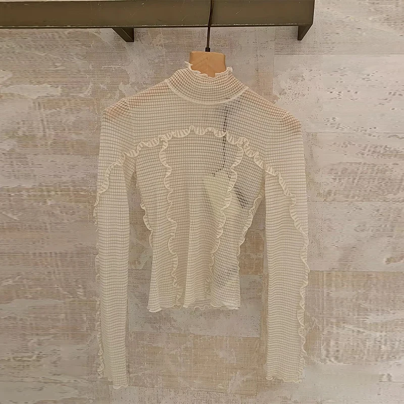 Design Sense Small Wooden Ears Fashion Long-sleeved Bottoming Shirt Early Autumn New Sweet Short Beautiful Top
Design Sense Small Wooden Ears Fashion Long-sleeved Bottoming Shirt Early Autumn New Sweet Short Beautiful Top