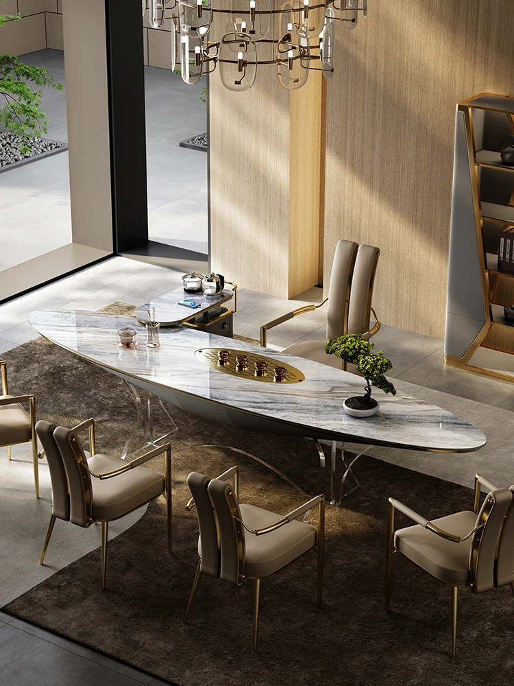 Office tea table acrylic light luxury high-grade tea table and chair combination large family modern simple rock board kungfu te
Office tea table acrylic light luxury high-grade tea table and chair combination large family modern simple rock board kungfu te