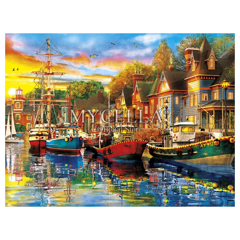 5D DIY Diamond Painting Cross Stitch Harbor Lights Diamond Embroidery Rhinestone Mosaic Boats Sunset Home Decor Christmas Gift
5D DIY Diamond Painting Cross Stitch Harbor Lights Diamond Embroidery Rhinestone Mosaic Boats Sunset Home Decor Christmas Gift