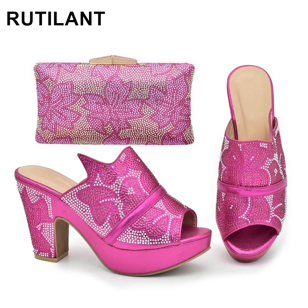 Latest Italian Women Shoes and Bag Set Decorated with Rhinestone Wedding Shoes Bride Platform Heels Africa Shoe and Bags Set
Latest Italian Women Shoes and Bag Set Decorated with Rhinestone Wedding Shoes Bride Platform Heels Africa Shoe and Bags Set