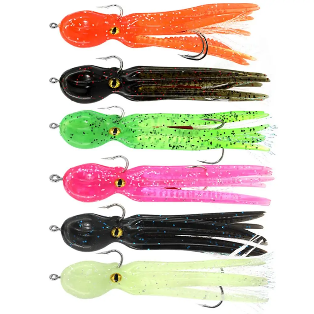 22g 11cm long tail soft lead Octopus fishing lures Retail Skirt Soft Baits with Hooks 
22g 11cm long tail soft lead Octopus fishing lures Retail Skirt Soft Baits with Hooks