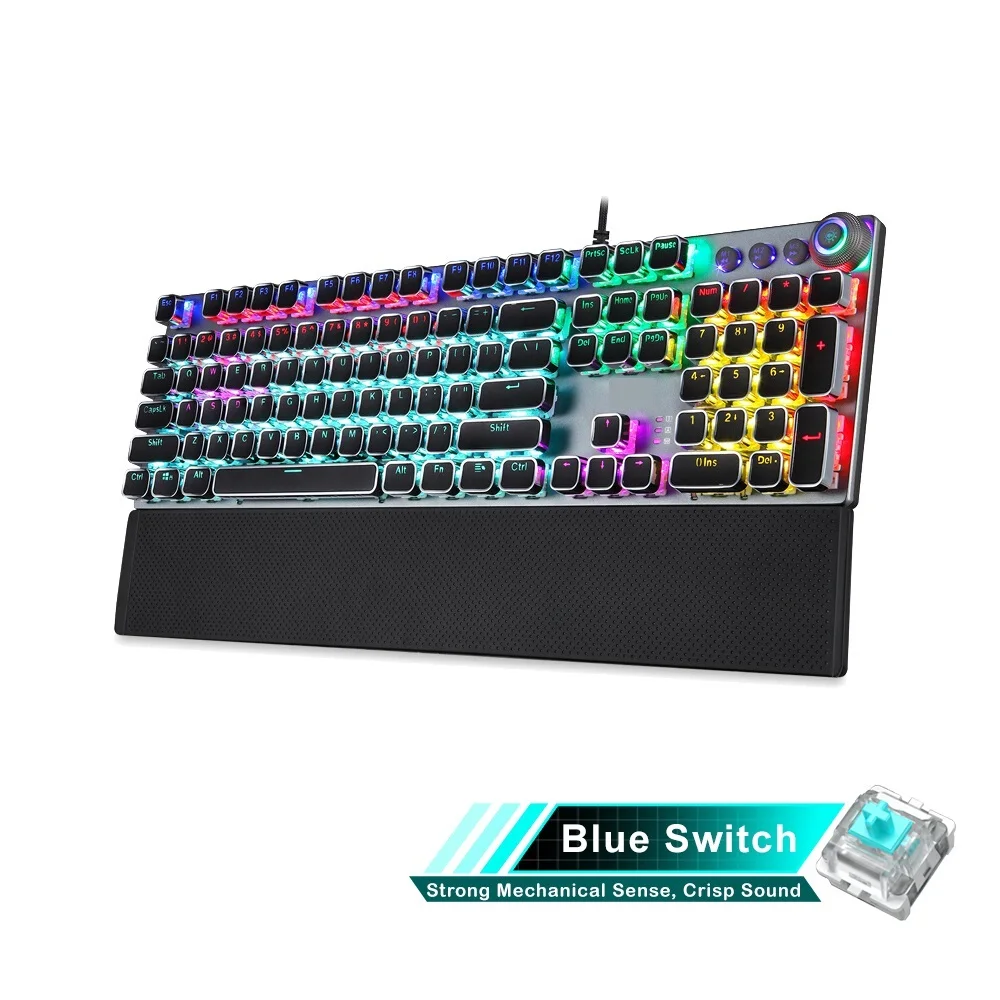 AULA Retro Mechanical Keyboard Blue Red Switch 104 Keys ghosting Wired Backlit Keyboard Gaming for PC Gamer English Version 
AULA Retro Mechanical Keyboard Blue Red Switch 104 Keys ghosting Wired Backlit Keyboard Gaming for PC Gamer English Version