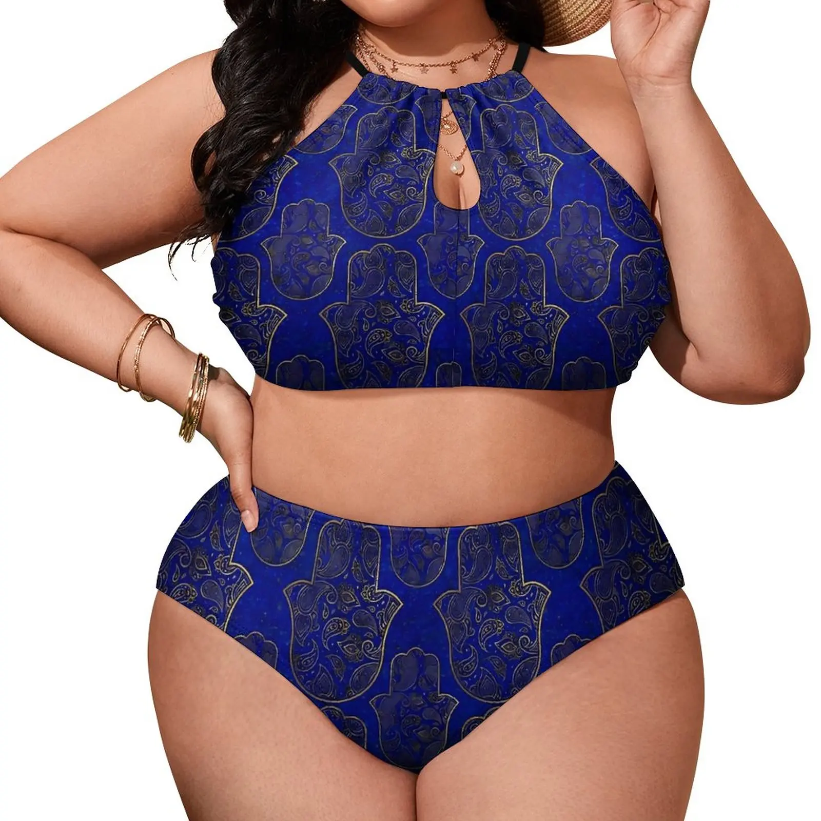 Hamsa Hand Bikini Swimsuit Gold Paisley Print Swimwear Sexy Push Up Vintage Bikini Set Women Swim Oversize Bathing Suit Biquini
Hamsa Hand Bikini Swimsuit Gold Paisley Print Swimwear Sexy Push Up Vintage Bikini Set Women Swim Oversize Bathing Suit Biquini