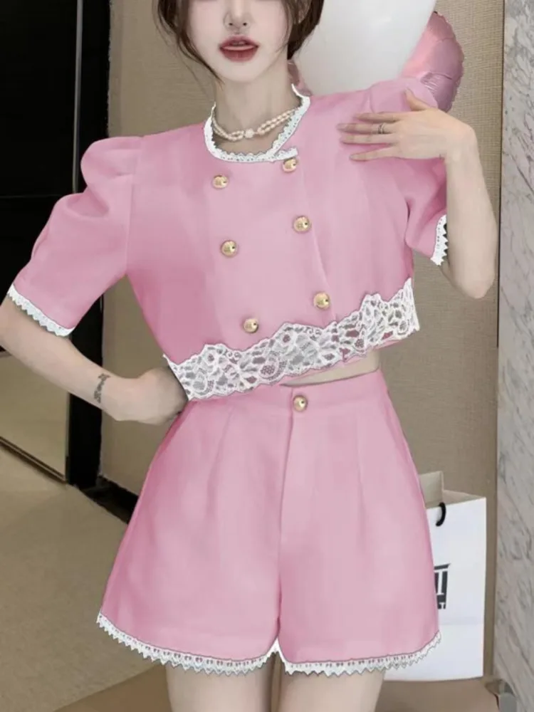 High Quality Korean Elegant Sweet 2 Piece Set Women Short Jacket Coat & High Waist Shorts Set Fashion Summer Sets Womens Outfits
High Quality Korean Elegant Sweet 2 Piece Set Women Short Jacket Coat & High Waist Shorts Set Fashion Summer Sets Womens Outfits