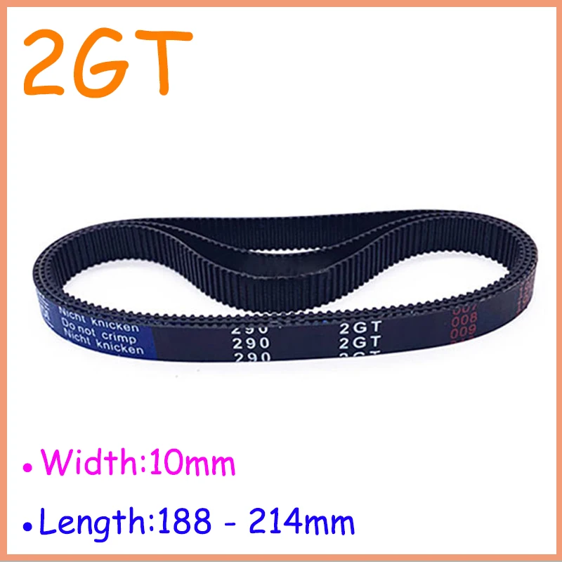 

Width 10mm 2GT Rubber Closed Loop Timing Belt Length 188 190 192 194 200 202 204 208 210 212 214mm Synchronous Belt Pitch 2mm