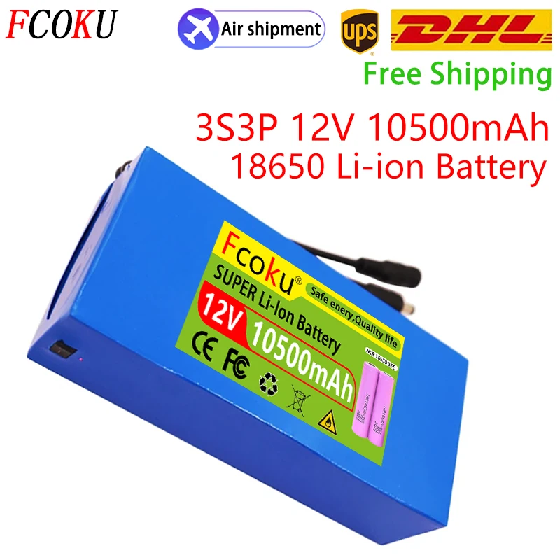 3S3P 12V 10500mAh Lithium Ion Battery,For Wireless Transmitter, CCTV, Camera Bluetooth Device Rechargeable Li-ion Battery Pack
3S3P 12V 10500mAh Lithium Ion Battery,For Wireless Transmitter, CCTV, Camera Bluetooth Device Rechargeable Li-ion Battery Pack