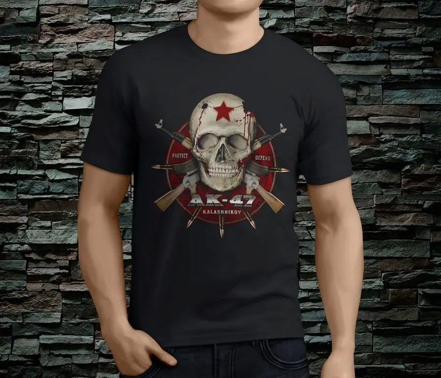 Kalashnikova AK-47 Assault Rifles Soviet Russia Gun Skull T-Shirt 100% Cotton O-Neck Short Sleeve Casual Mens T-shirt Size S-3XL
Kalashnikova AK-47 Assault Rifles Soviet Russia Gun Skull T-Shirt 100% Cotton O-Neck Short Sleeve Casual Mens T-shirt Size S-3XL
