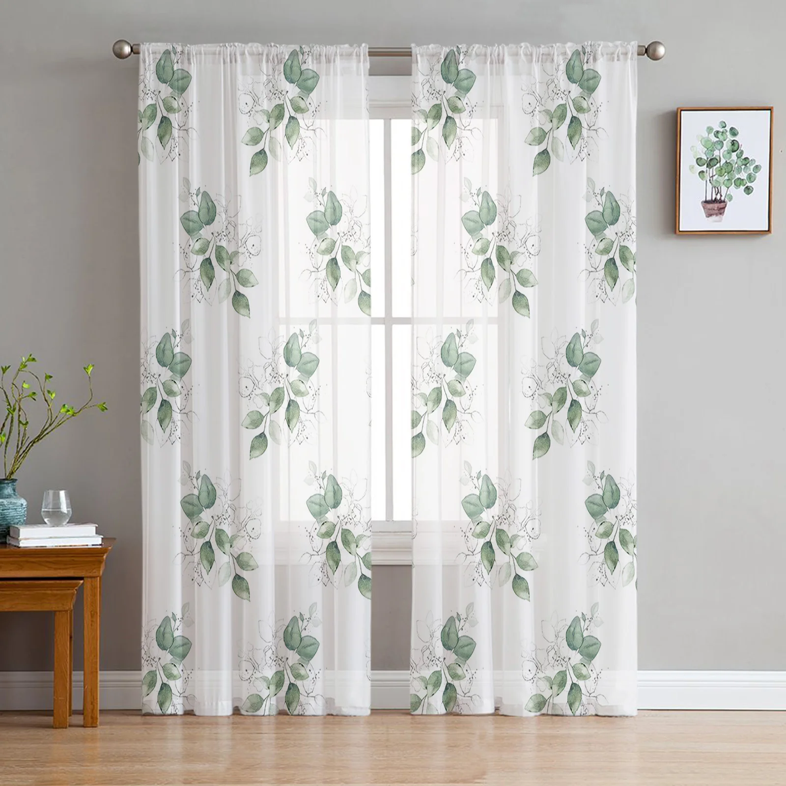 Plant Green Leaves Tulle Sheer Window Curtains for Living Room the Bedroom Modern Voile Organza Decorative Curtains Drapes
Plant Green Leaves Tulle Sheer Window Curtains for Living Room the Bedroom Modern Voile Organza Decorative Curtains Drapes