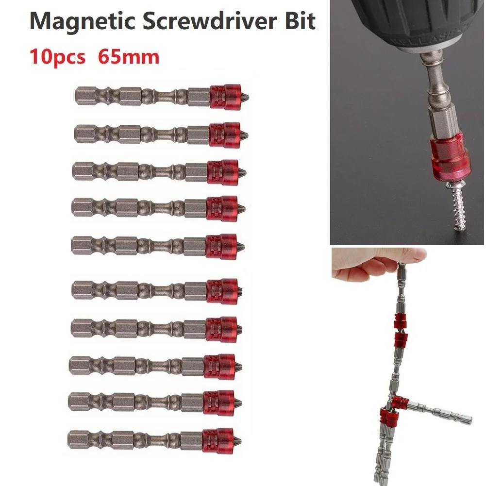 10pcs 65mm Magnetic Cross Screwdriver Bit 1/4" Hex Shank PH2 S2 Single Head Power Drill Plasterboard Drywall Screws Locating
10pcs 65mm Magnetic Cross Screwdriver Bit 1/4" Hex Shank PH2 S2 Single Head Power Drill Plasterboard Drywall Screws Locating
