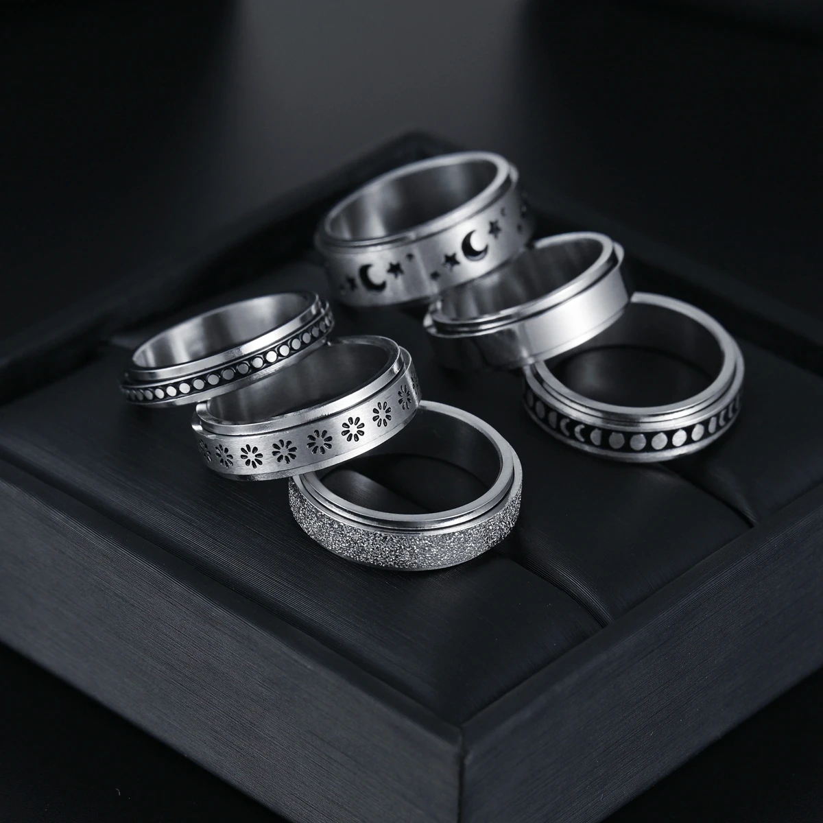 Rotatable Anxiety Fidget Ring for Men Silver Color Stainless Steel Casual Male Anel Stylish Punk Spinning Spinner Rings Ratating
Rotatable Anxiety Fidget Ring for Men Silver Color Stainless Steel Casual Male Anel Stylish Punk Spinning Spinner Rings Ratating