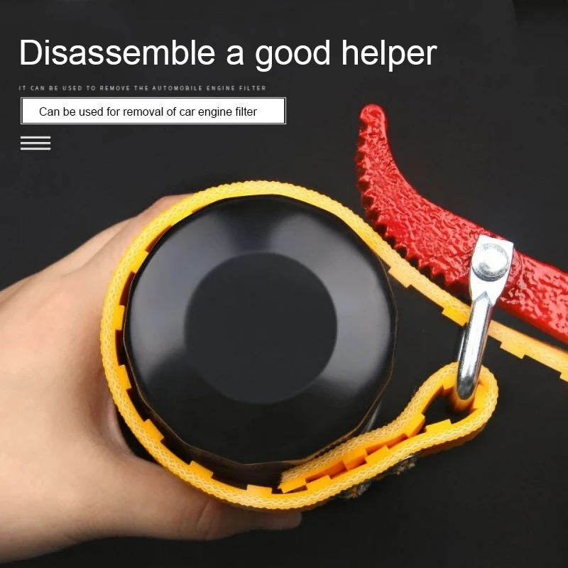Adjustable Oil Filter Strap Opener Cartridge Disassembly Tool Oil Filter Puller Strap Spanner Chain Wrench Belt
Adjustable Oil Filter Strap Opener Cartridge Disassembly Tool Oil Filter Puller Strap Spanner Chain Wrench Belt