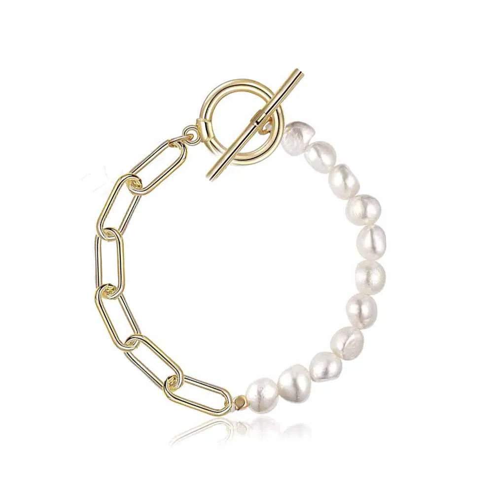 Fashion Simple Elegant Pearl Bracelet Toggle Clasps Beads Chain For Women's Goth Chain On The Hand Charm Jewelry Gift
Fashion Simple Elegant Pearl Bracelet Toggle Clasps Beads Chain For Women's Goth Chain On The Hand Charm Jewelry Gift