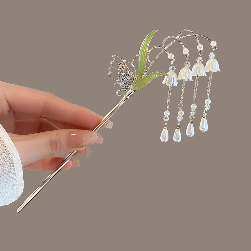 New Retro Pearl Bell Orchid Flower Fringe Hairpin Female Hairpin Simple Metal Modeling Tools Elegant Ponytail Hair Accessories
New Retro Pearl Bell Orchid Flower Fringe Hairpin Female Hairpin Simple Metal Modeling Tools Elegant Ponytail Hair Accessories