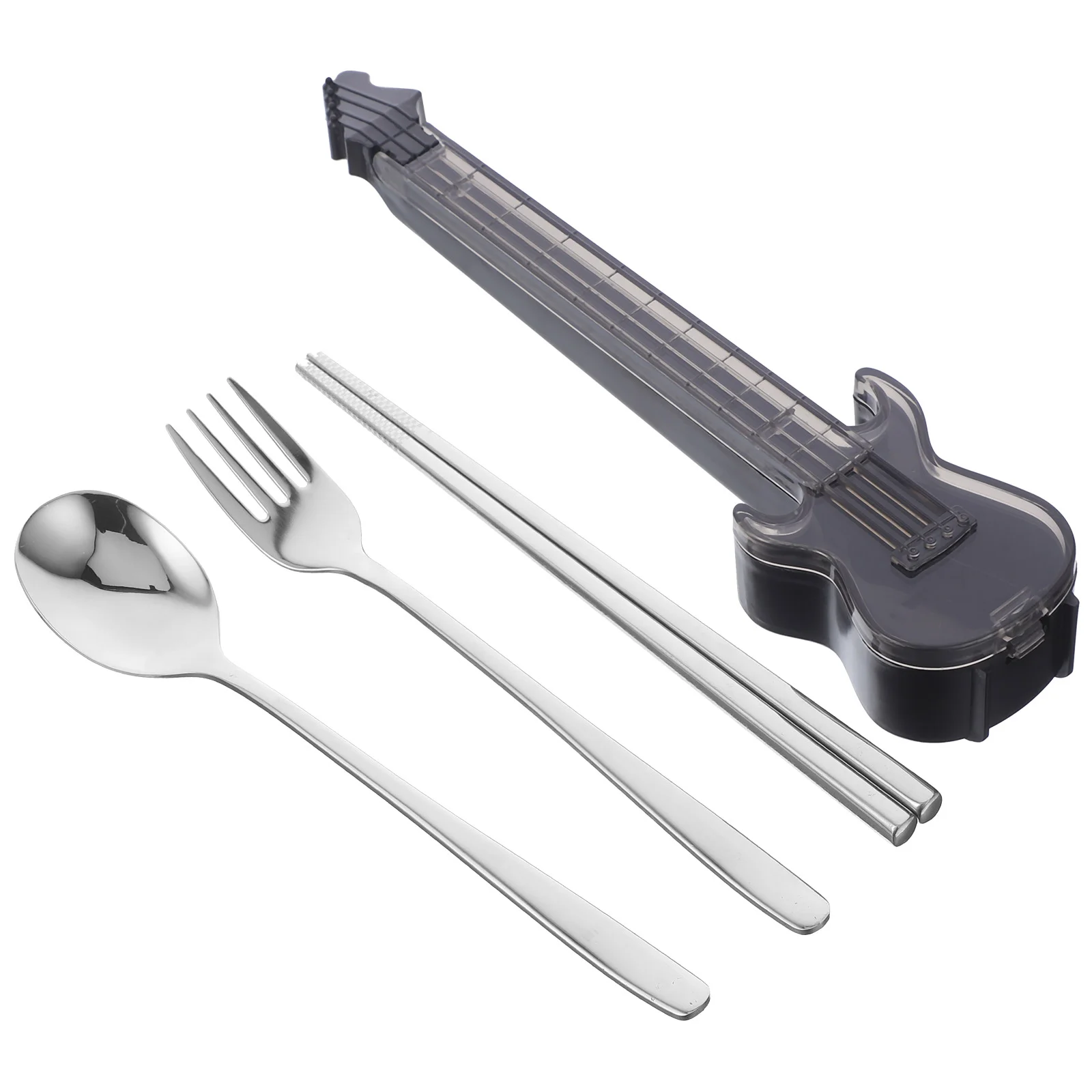 1 Set of Spoon Chopstick And Fork Set for Lunch Portable Guitar Shape Box Utensils Set Travel Utensils 
1 Set of Spoon Chopstick And Fork Set for Lunch Portable Guitar Shape Box Utensils Set Travel Utensils