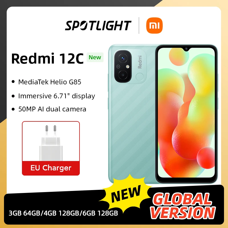 Смартфон Xiaomi Redmi 12c, 64 ГБ/128 ГБ, камера 50 МП, аккумулятор 5000 мАч
Смартфон Xiaomi Redmi 12c, 64 ГБ/128 ГБ, камера 50 МП, аккумулятор 5000 мАч