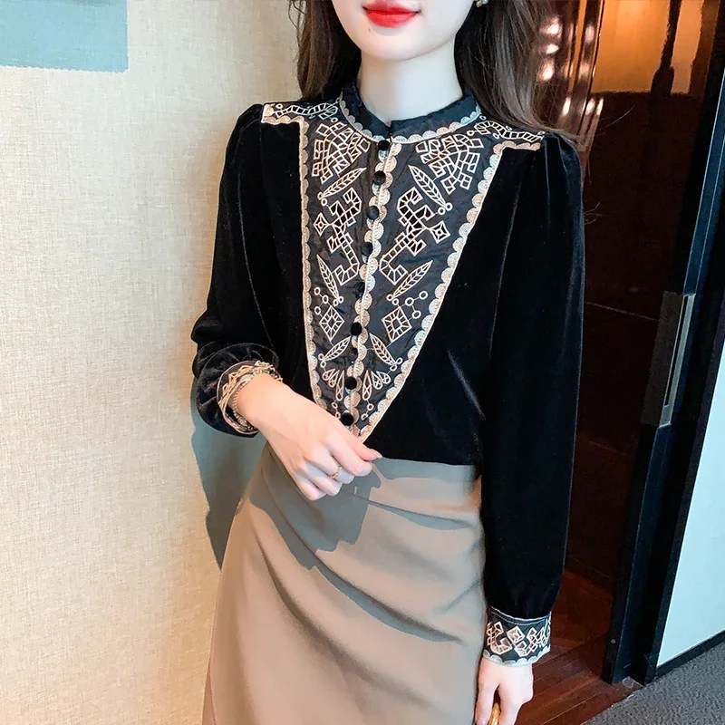 Corduroy Vintage Women's Shirt Lace FASHION Blouses Spring/Summer Full Ladies O-neck Clothing Loose Patchwork Tops YCMYUNYAN
Corduroy Vintage Women's Shirt Lace FASHION Blouses Spring/Summer Full Ladies O-neck Clothing Loose Patchwork Tops YCMYUNYAN